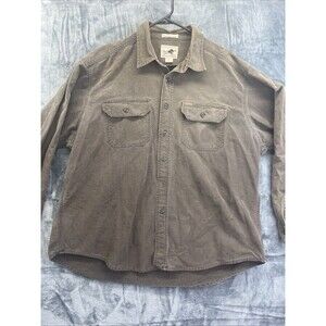 Woolrich Expedition Chamois Shirt Thick Cotton Button Up Brown Mens XL Read Desc